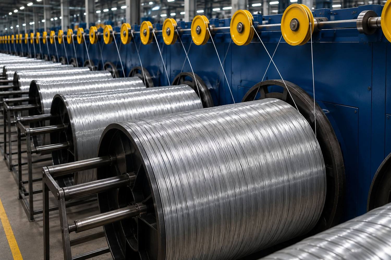 Finished wire coils ready for dispatch